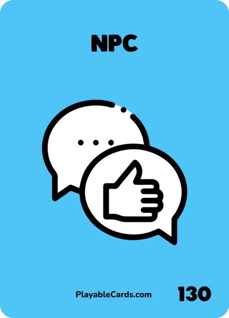 Carta Playable Cards numero 130, NPC