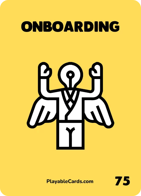 Carta Playable Cards numero 75, Onboarding